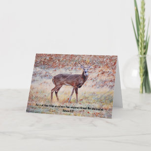 Big Buck Deer Bible Verse Art Card Karte