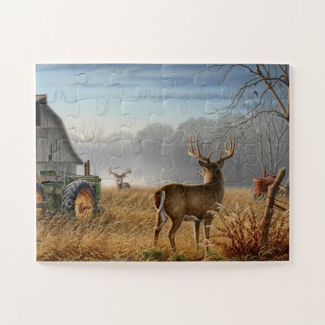 Big Buck Deer Showdown auf dem Bauernhof (Horizontal)