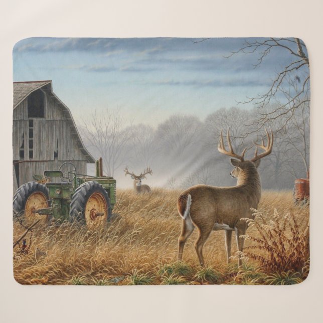 Big Buck Deer Showdown auf dem Bauernhof Sherpadecke (Vorderseite (Horizontal))