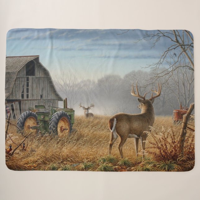 Big Buck Deer Showdown auf dem Bauernhof Sherpadecke (Vorderseite (Horizontal))