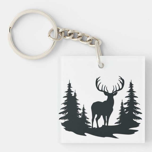 Big Buck Parmi Pine Trees Vector (Devant)