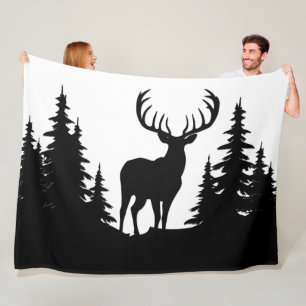 Big Buck unter Pine Tree Vector Fleecedecke
