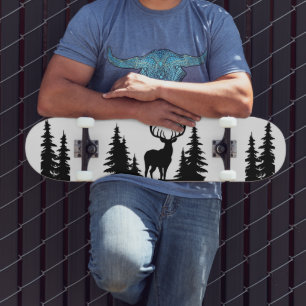 Big Buck unter Pine Tree Vector Skateboard
