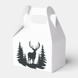 Big Buck unter Pine Trees Vector Geschenkschachtel
