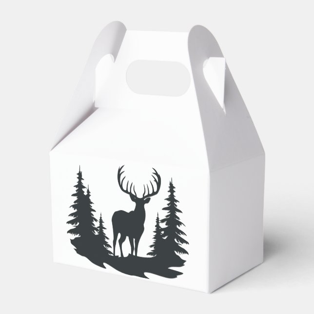 Big Buck unter Pine Trees Vector Geschenkschachtel (Vorderseite)