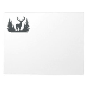 Big Buck unter Pine Trees Vector Notizblock