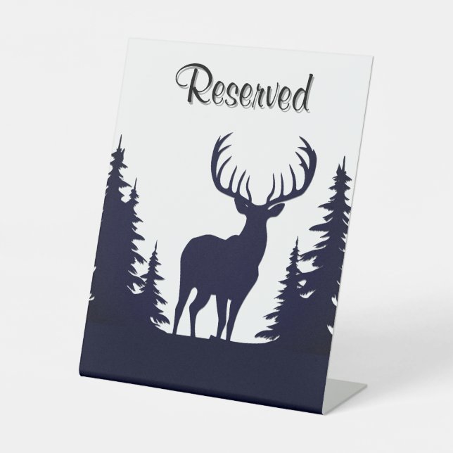 Big Buck unter Pine Trees Vector vorbehalten Sockelschild (Vorderseite)