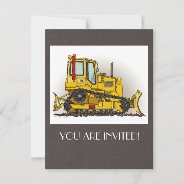 Big Bulldozer Dozer Einladung (Vorderseite)