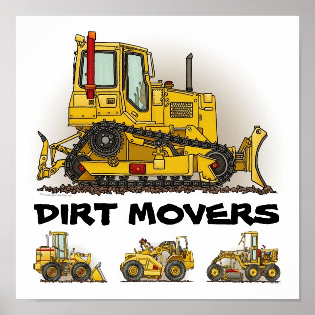 Big Bulldozer Dozers Dirt Movers Poster Print (Vorne)