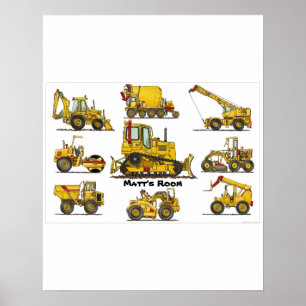 Big Bulldozer Konstruktionsgerät Poster Print