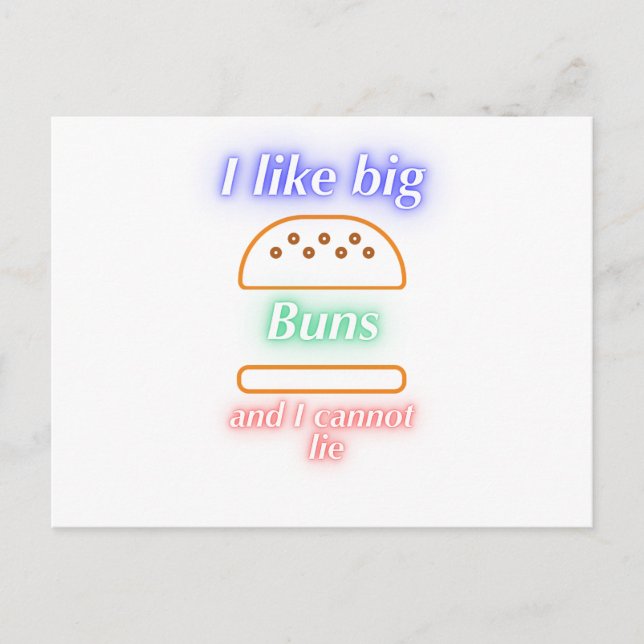 Big Buns Funny Burger Postkarte (Vorderseite)