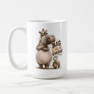 🦛 Big Calm Energy Klassischer Becher ☕✨ Kaffeetasse