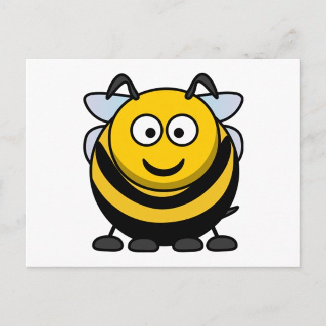 Big Cartoon Bumble Bee Postkarte (Vorderseite)