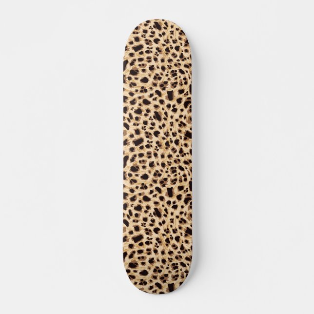 Big Cat, Leopard Fur Print Nahtlose Muster Design Skateboard (Vorne)