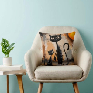 Big Cat Little Cat Halloween Kissen