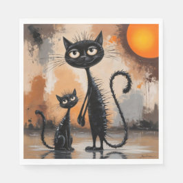 Big Cat Little Cat Halloween Serviette
