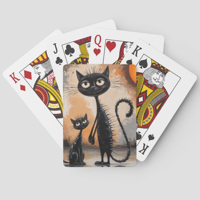 Big Cat Little Cat Halloween Spielkarten (Rückseite)