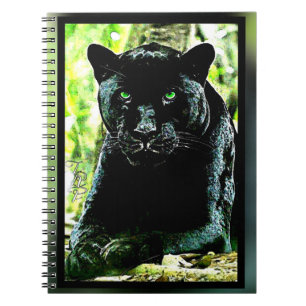 Big Cat Modelle: Mit Augen grüner Panther Notizblock