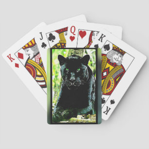 Big Cat Modelle: Mit Augen grüner Panther Spielkarten