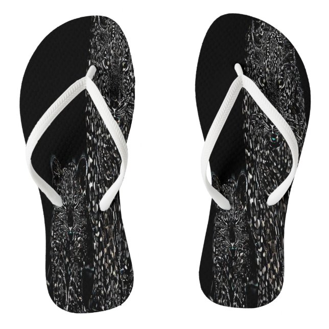 Big Cat Models: Magnified Snow Leopard & Cub 01-03 Flip Flops (Fußbett)