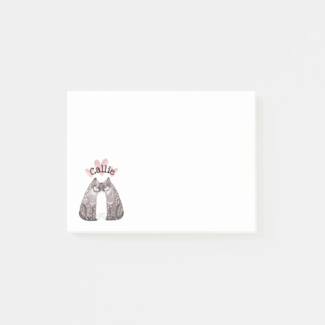 Big Cat Snuggles Ihren Namen hinzufügen Post-it Klebezettel (Vorderseite)