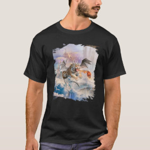 Big Cat Tiger als fliegender Drache T-Shirt