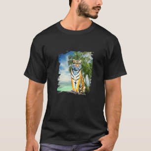 Big Cat Tiger mit Sonnenbrille am Strand T-Shirt