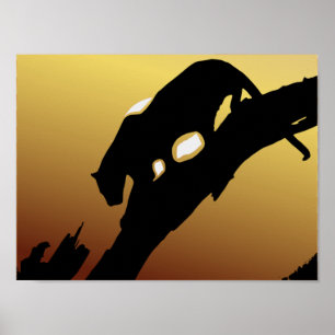 Big Cat Tree Print Poster