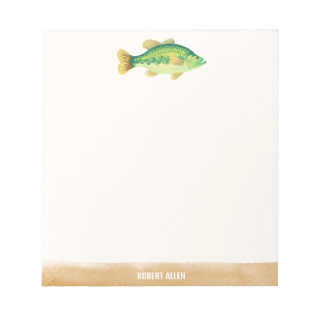 Big Catch Illustrated Fish Notepad Notizblock (Vorderseite)