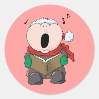 Big Cheeks Caroler Runder Aufkleber