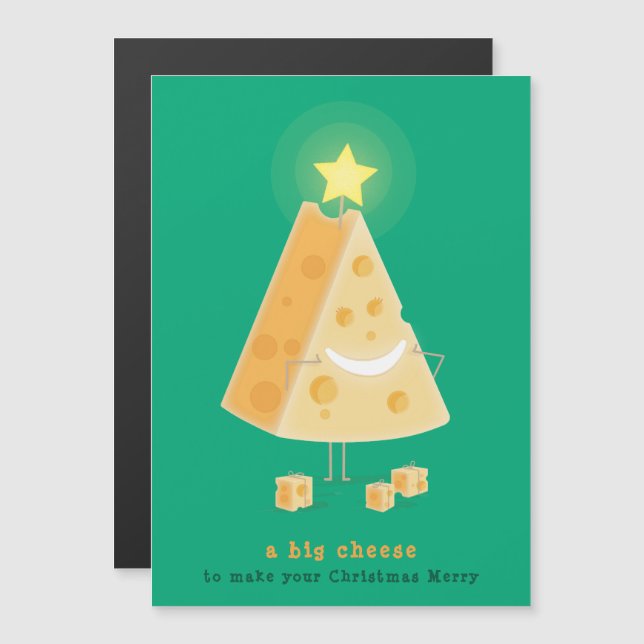 Big Ches Magnetic Christmas Card Magnetkarte (Vorne/Hinten)
