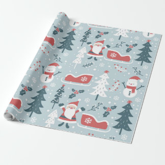 BIG Christmas Santa Claus Pattern Geschenkpapier