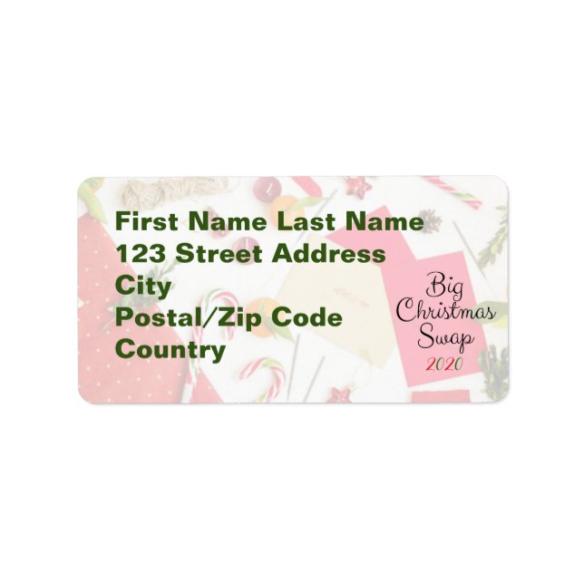 Big Christmas Swap Address Labels Adressaufkleber (Vorne)