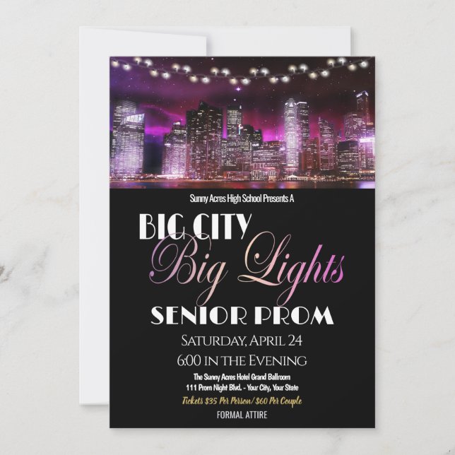 Big City Big Lights - Einladung der High School (Vorderseite)