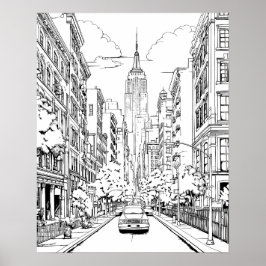 Big City Coloring Poster
