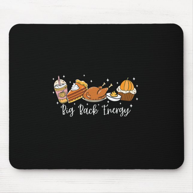 Big Ck Energy Retro Beintraining Truthahn Erntedan Mousepad (Vorne)