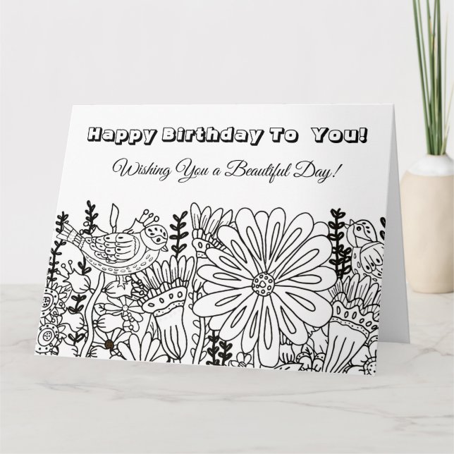 Big Color Me Carte d'anniversaire Oiseaux lunaires (Devant)
