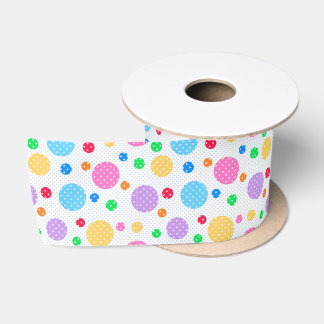 Big Colorful Polka Dots Satinband