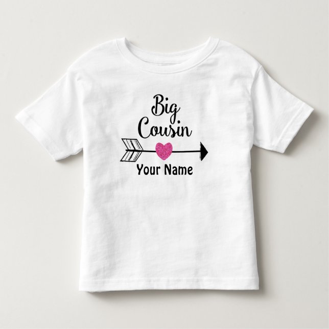 Big Cousin Arrow Personalisiert T - Shirt (Vorderseite)