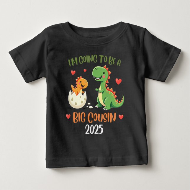 Big Cousin Dinosaur werde Cousin Baby Rex T-shirt (Vorderseite)