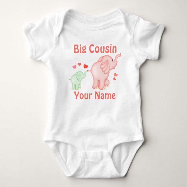 Big Cousin Elephant Personalisiert Shirt (Vorderseite)
