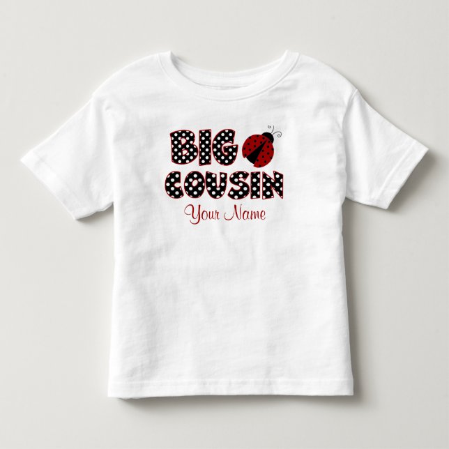 Big Cousin Ladybug Personalisiertes Shirt (Vorderseite)