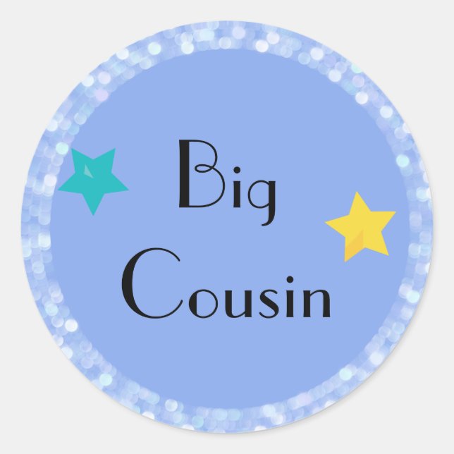 Big Cousin mit Stars Classic Round Sticker (Vorderseite)