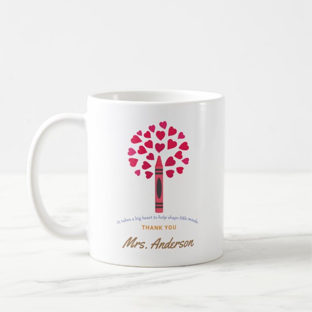 Big Crayon Tree / Lehrerbewertung Kaffeetasse (Links)