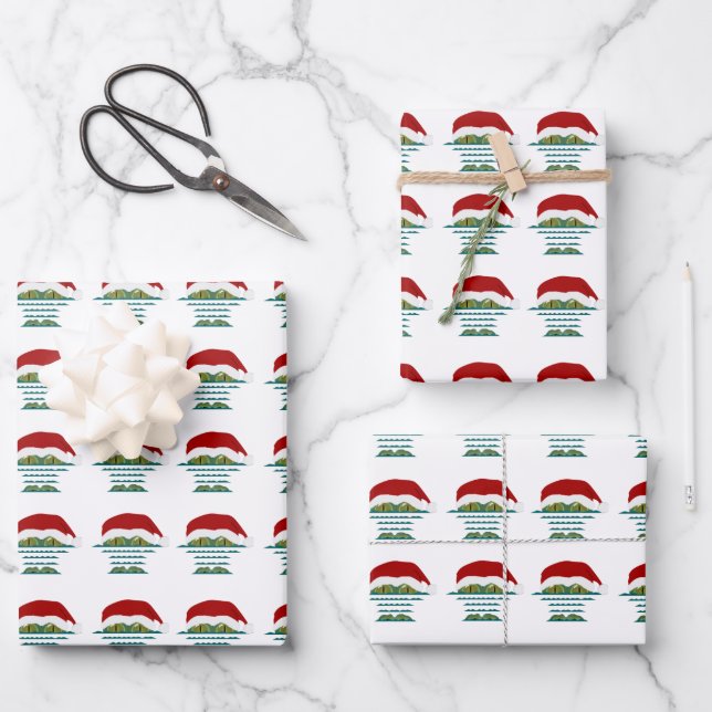 Big Croc Weihnachtsblätter Geschenkpapier Set (Vorderseite)