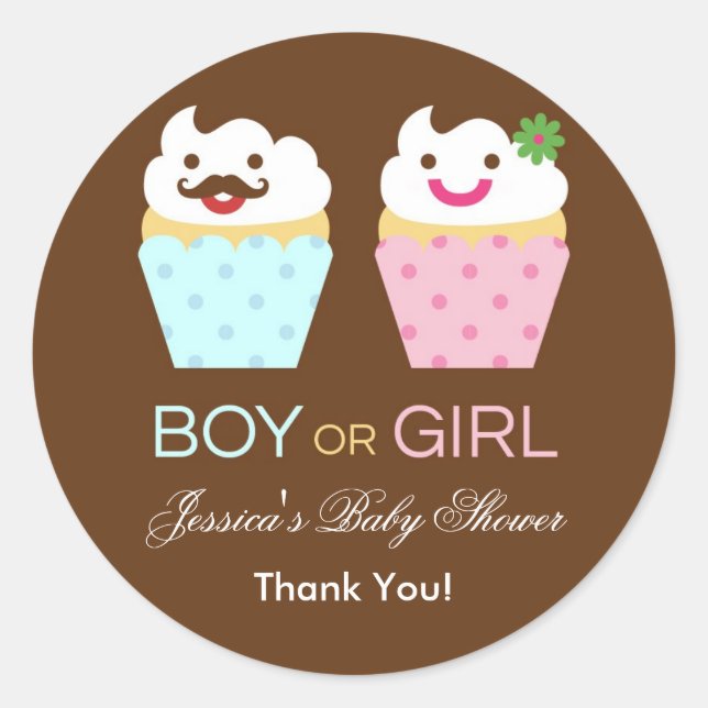 Big Cupcake Baby Shockaufkleber Runder Aufkleber (Vorderseite)