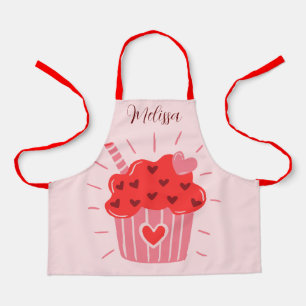 Big Cupcake Red Heart Kids Schürze