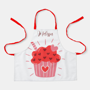 Big Cupcake Red Heart Kids Schürze