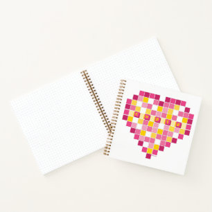 Big Cupid Pixel Herz Notizbuch