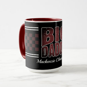 Big Daddy mit braunem Karomuster und Namen auf Sch Tasse